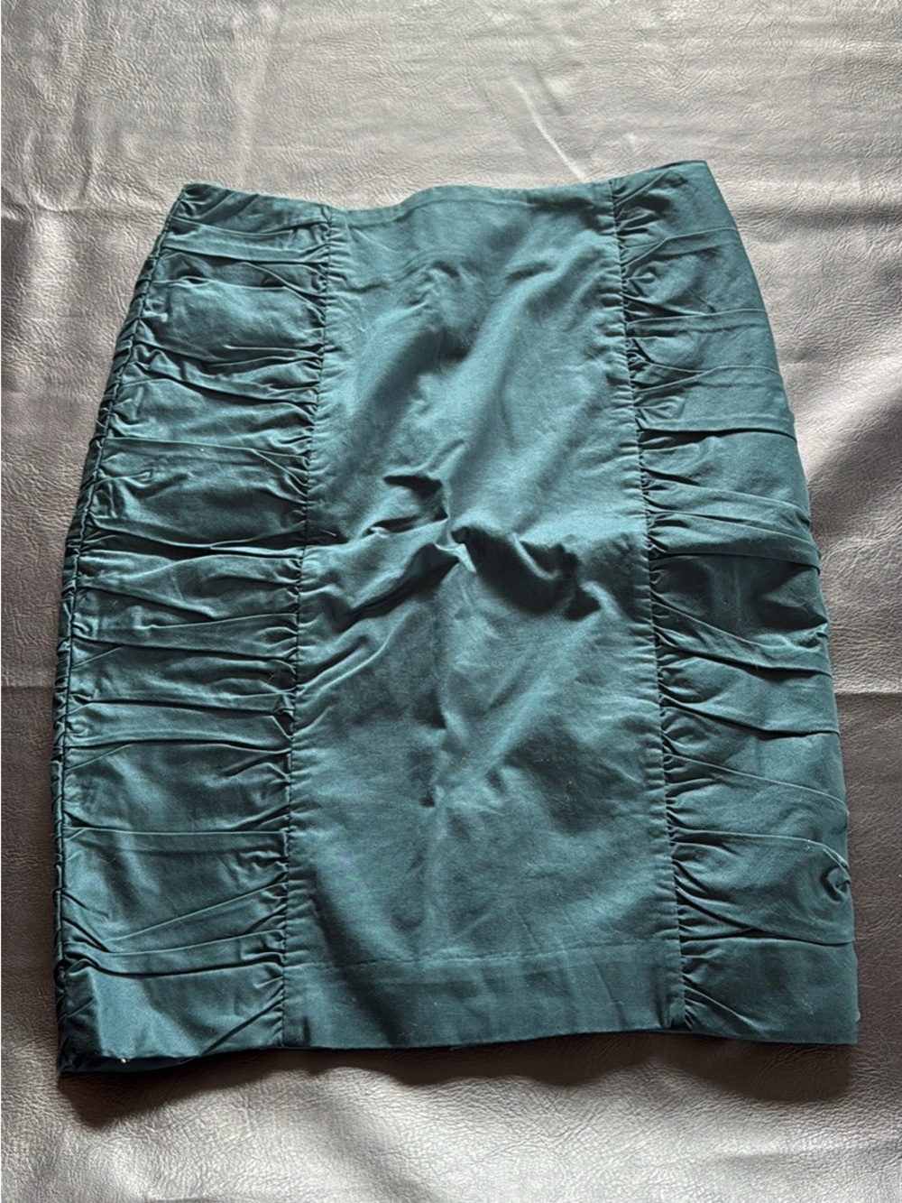 Cartonnier Teal Ruched Pencil Skirt